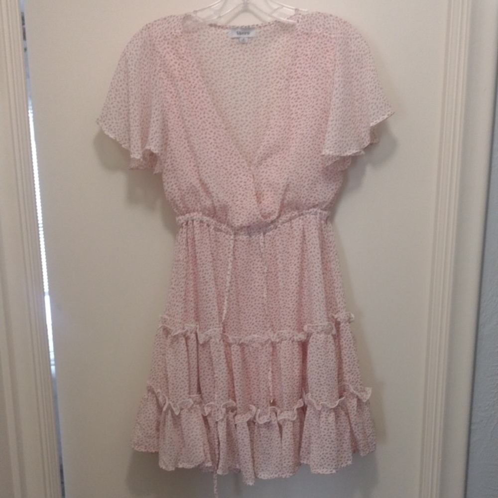 Shero Pink Spotted Ruffle Dress (J478)